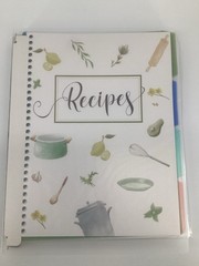 SOLIGT Blank Recipe Organizer Book Binder Double Sided Pages 240 Recipes W/Tabs