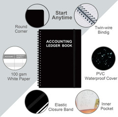 A5 Accounting Ledger Book Undated Expense Tracker 128 Pages