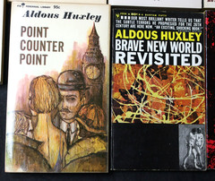 7 VINTAGE ALDOUS HUXLEY PAPERBACK BOOKS: BRAVE NEW WORLD, ISLAND, APE & ESSENCE