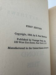 Beyond This Day Paul Matthews First Edition 1958 Hardcover 276 Pages Atlantis