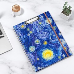 Spiral Clipboard Folio with Refillable Lined Notepad, 14.5 x 9.8 In, Hardcove…