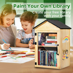 Outdoor Little Library Box – 2-Tier Weatherproof Wood for Community Sharing