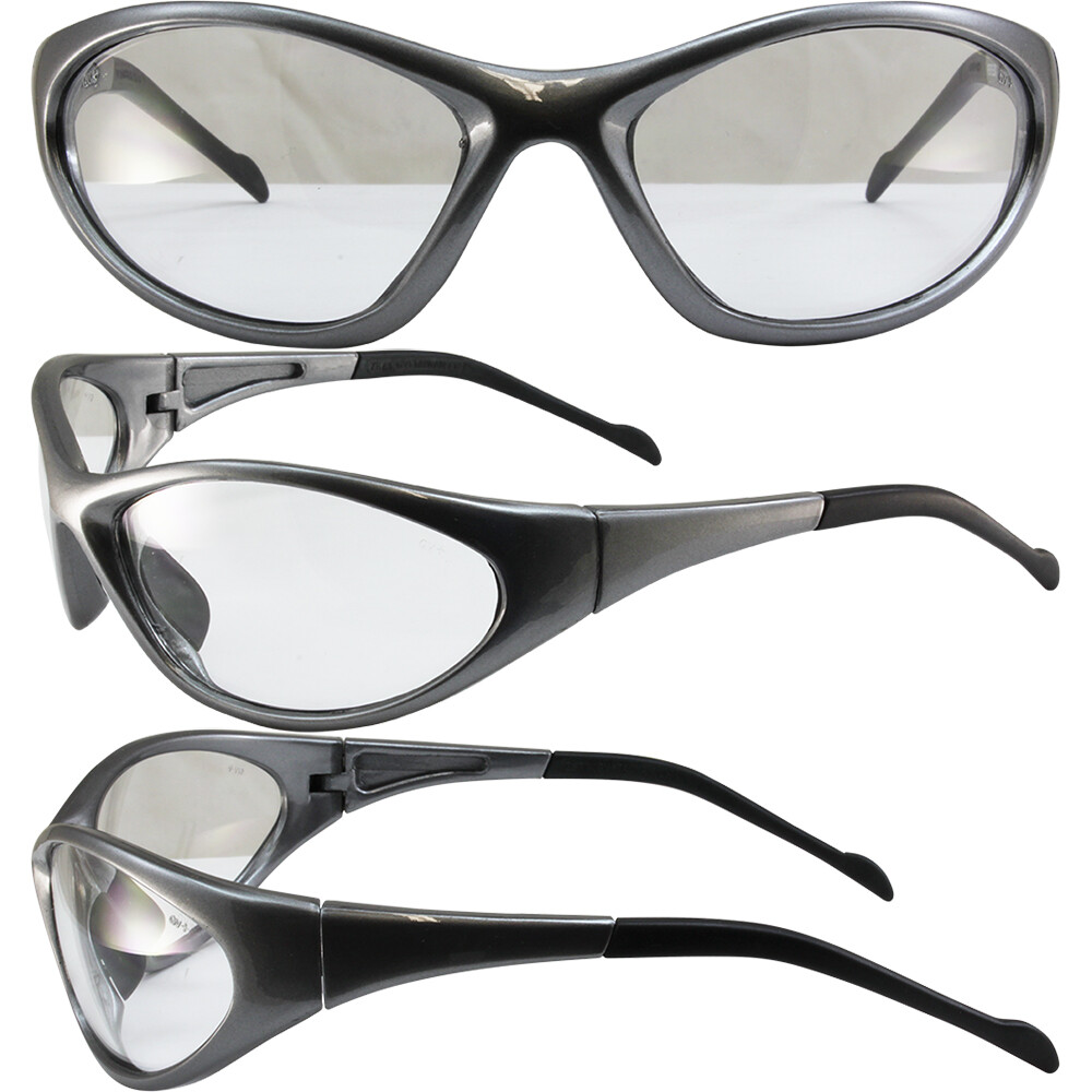 Relfex Wrap Around Safety Glasses Clear UV400 Lens by Global Vision
