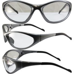 Relfex Wrap Around Safety Glasses Clear UV400 Lens by Global Vision