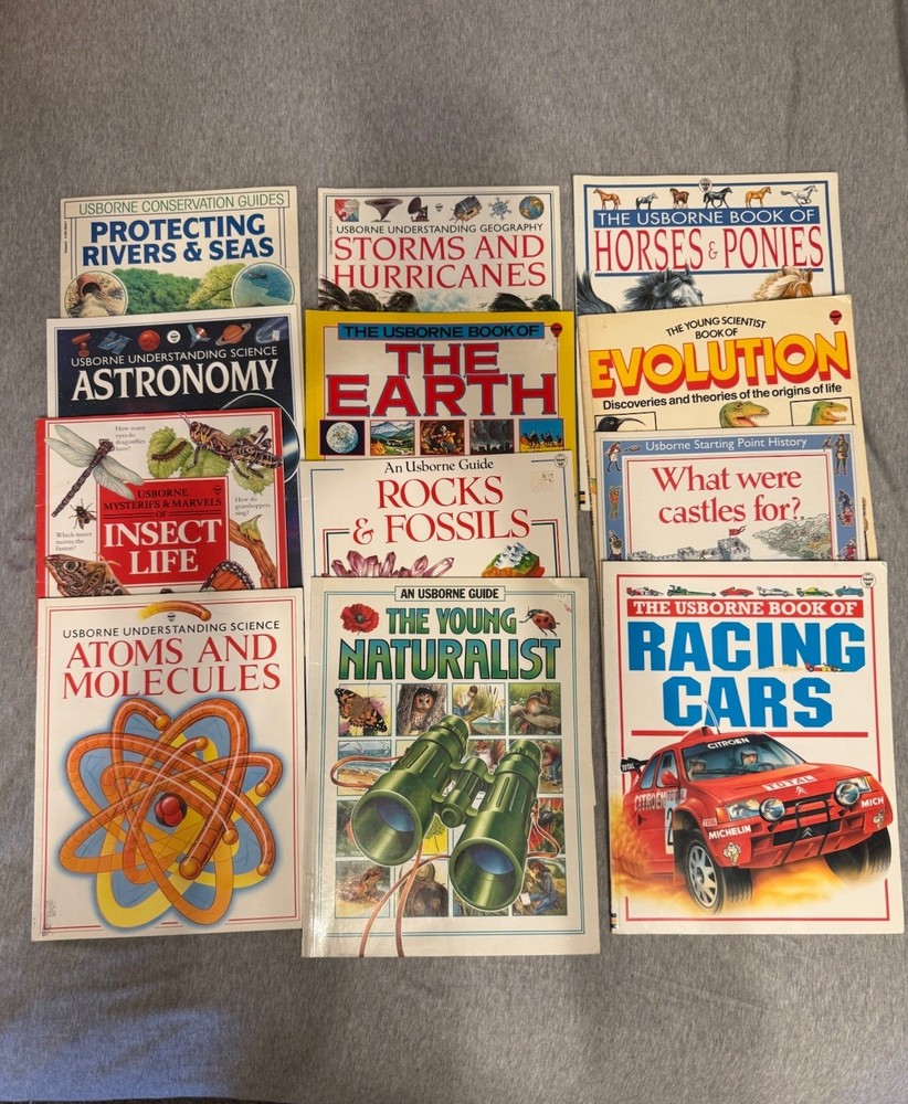 LOT of Vintage Usborne Books Science Guides 1990s Children’s Books x 12