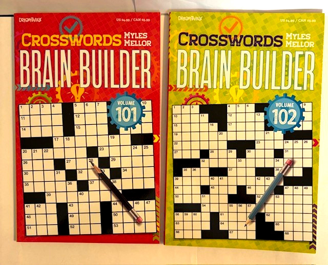 Crosswords Brain Builder Books Vol. 101 and 102, 2025 lot of 2