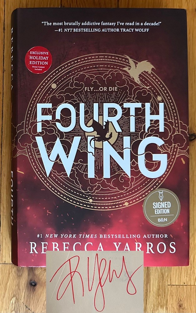 SIGNED Rebecca Yarros Fourth Wing Holiday Edition 1st Ed SIGNED Sprayed Edge NEW