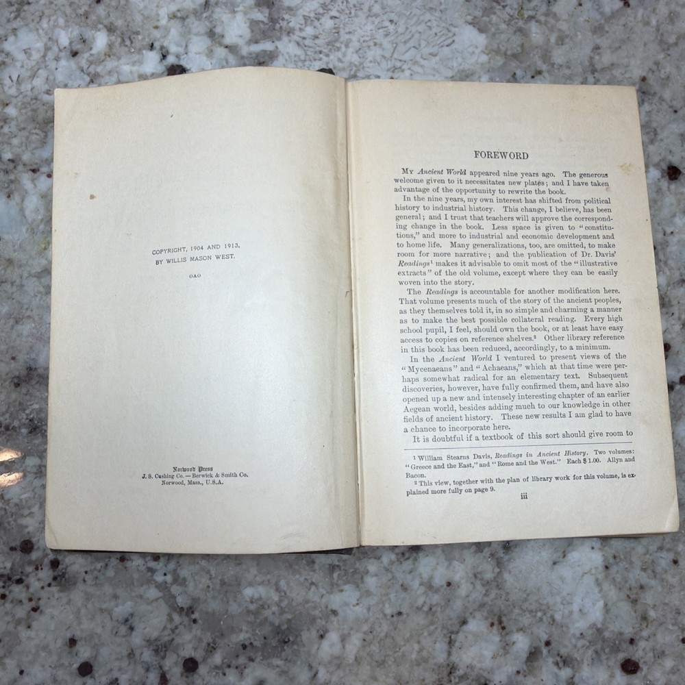 The Ancient World From The Earliest Times to 800 AD by Willis Mason West