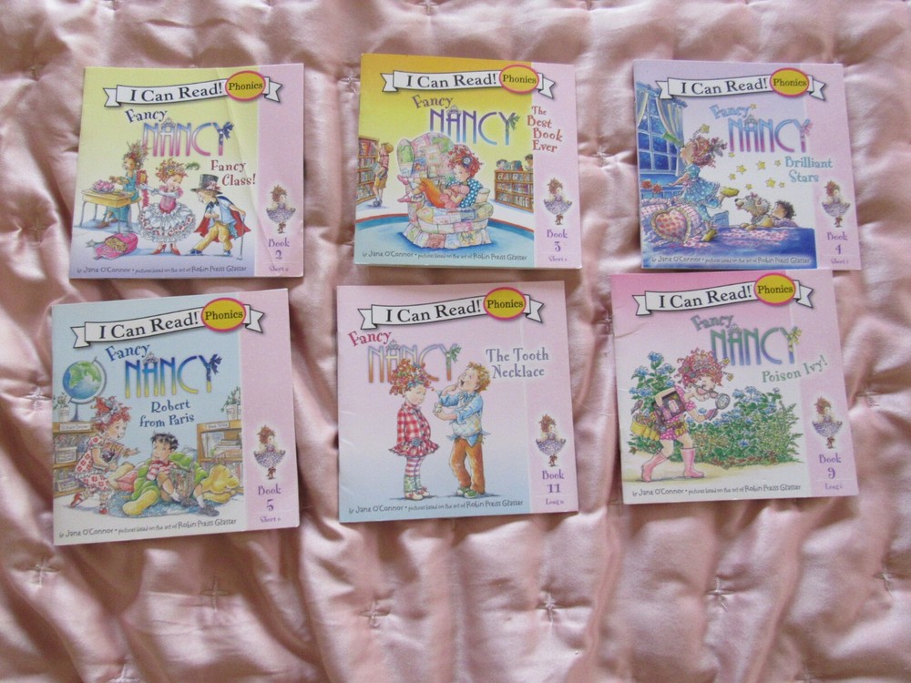 Lot 6 Fancy Nancy-I Can Read Phonics-2-3-4-59-11-Short A-E-I-O-Long I-U-2013