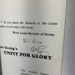 **Signed Copy** Art Fettig’s Unfit For Glory ( 1987, Paperback) Signed By Author