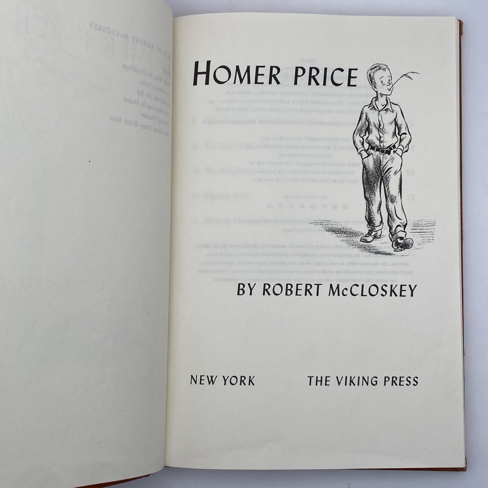 Homer Price by Robert McCloskey 1971 Viking Press Hardcover Illustrated
