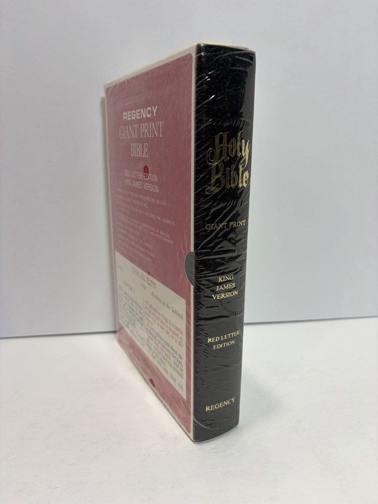 Vntg KJV Giant Print Bible Red Letter Regency 880 Sealed New Black Thomas Nelson