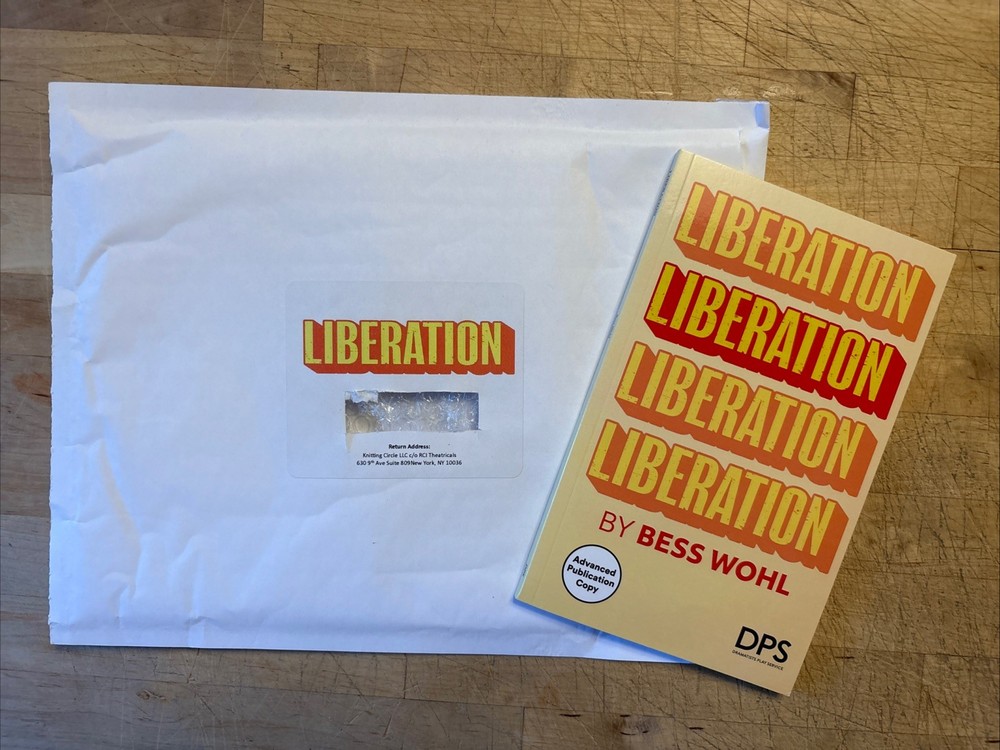 LIBERATION By BESS WOHL Tony Voter Gift PLAY SCRIPT in Logo Envelope! ADVANCED!