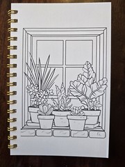 House Plants Coloring books for adults. A5 Size Coloring Book 8.5 in X 5.5 in.