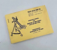 Vintage 1985 Military Operators Book 1015-00-999-7794 Mortar 81-MM M29A1