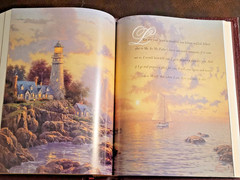 Large 11.5″ Holy Bible NKJV Thomas Kinkade Lighting the Way Home Bonded Leather