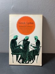 Greek Lyrics by Richmond Lattimore 1960 University of Chicago Press Paperback