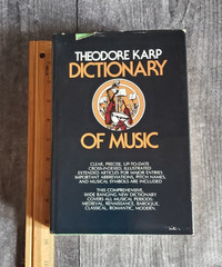 Dictionary of Music Theodore Karp Copyright 1973 448 pages Galahad Books