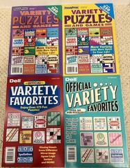 Lot of 4 New Penny Press & Dell Variety Puzzle Books: Official + Puzzles & Games