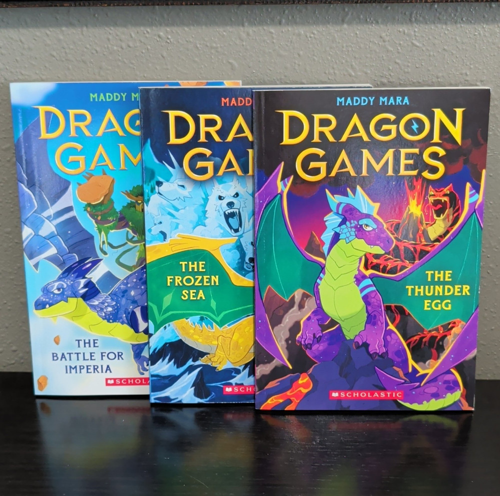 Dragon Games by Maddy Mara Paperback Book Lot 1-3 Scholastic: Thunder Egg + More