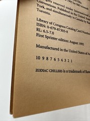 Zodiac Chillers The Scorpio Society First Print Carol Ellis Paperback 1995