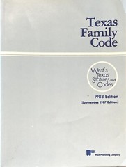 Texas Family Code 1988 Edition by West Publishing Co