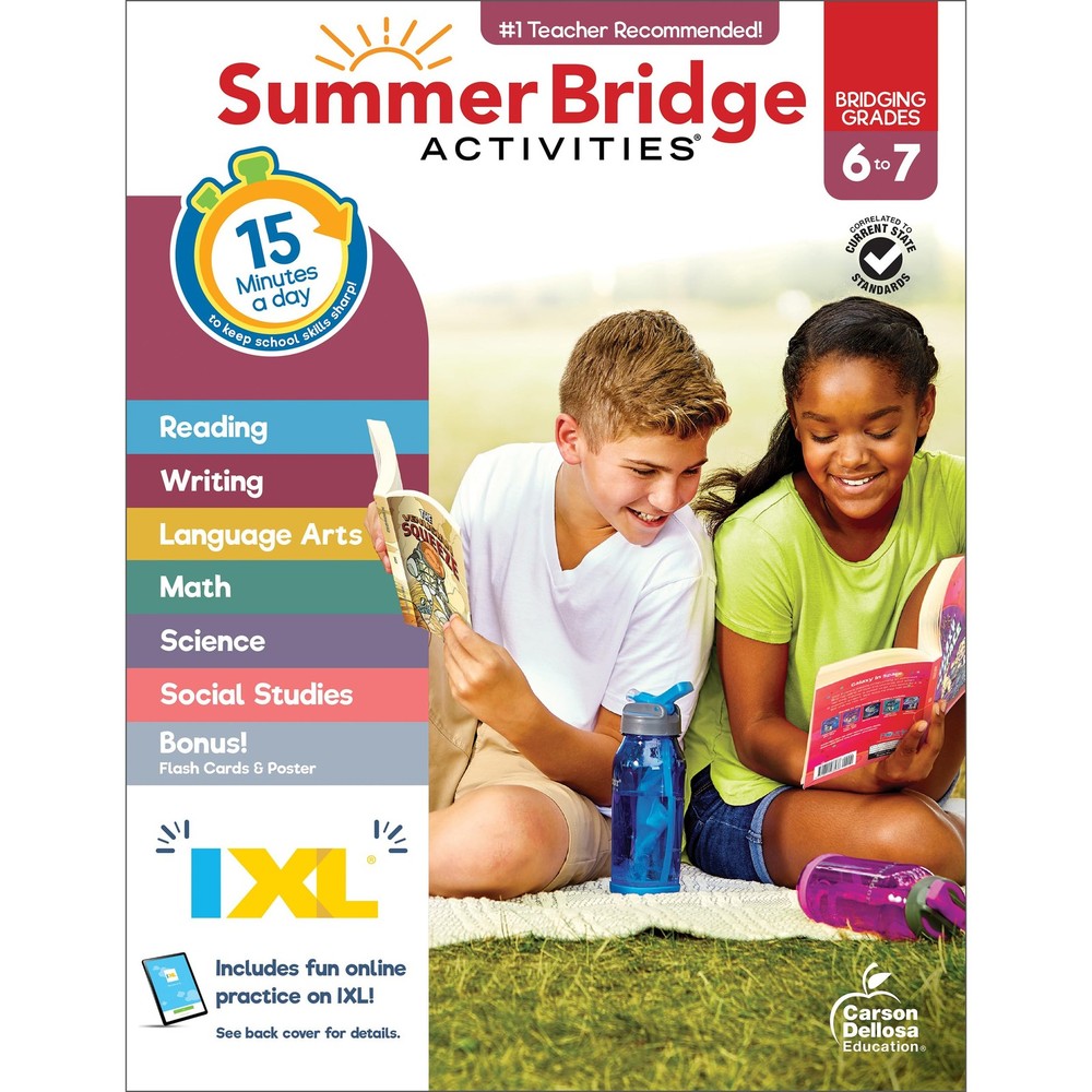 Summer Bridge Activities 6th to 7th Grade Workbooks All Subjects, Middle Sch…