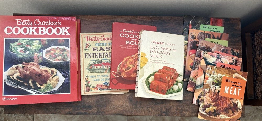 Lot of 10 Vintage Cookbooks Recipe Books Betty Crocker + Assorted Others
