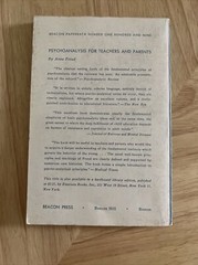 Psycho-analysis For Teachers And Parents By Anna Freud 1960 Beacon Press