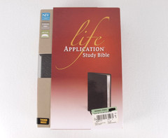 Zondervan NIV Life Application Study Bible Indexed Black Leather 1984 2011 USA