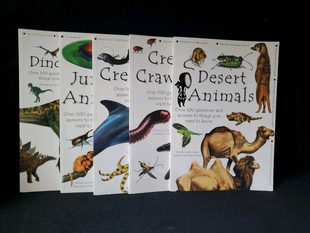 Books Are Fun Lot of 5 Animal & Dinosaur Question Answer Books Kids Educational