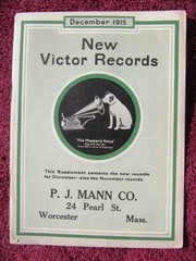 VICTOR BOOK OF THE OPERA Debut New RECORDS DEC 1915 Supplement Victrola CATALOG