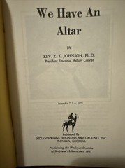 We Have An Altar By Z. T. Johnson Booklet Asbury 1979 Indian Springs 40 Pages