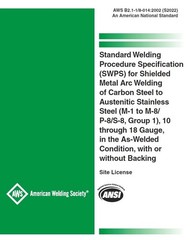 AWS B2.1-1/8-014:2002 (S2022) – STANDARD WELDING PROCEDURE SPECIFICATION (SWPS)