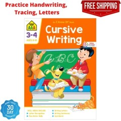 Cursive Alphabet Letters Writing Workbook Handwriting Worksheets Grades 3-4