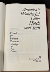 America’s Wonderful Little Hotels and Inns Hardcover Barbara Cros 1980 HC DJ VG