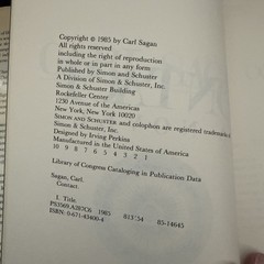 1965 Contact by Carl Sagan ~ 1st Edition 1st Printing ~ HCDJ