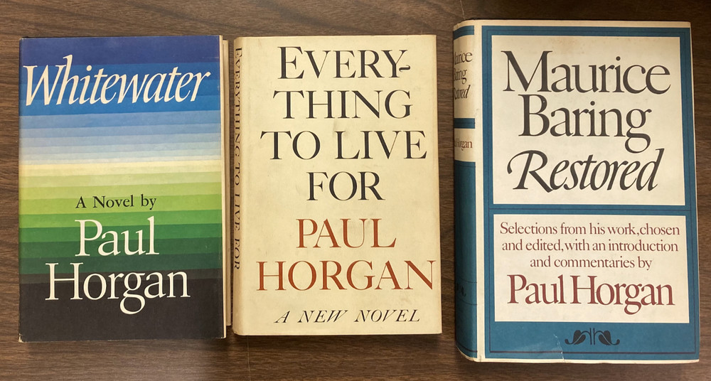 3 PAUL HORGAN BOOKS, 2 SIGNED INCL „EVERYTHING TO LIVE FOR” + „MAURICE BARING”