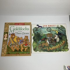 Jan Brett Books Lot of 4: Mitten, Umbrella, Goldilocks, First Dog Paperback