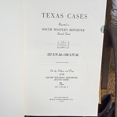 West Publishing South Western Reporter 2d 537-538 (1976) HC Texas Cases