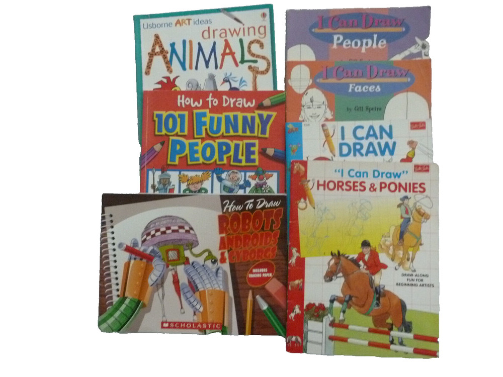 SEVEN (7) paperbacks on HOW TO DRAW…, I CAN DRAW for beginning artists