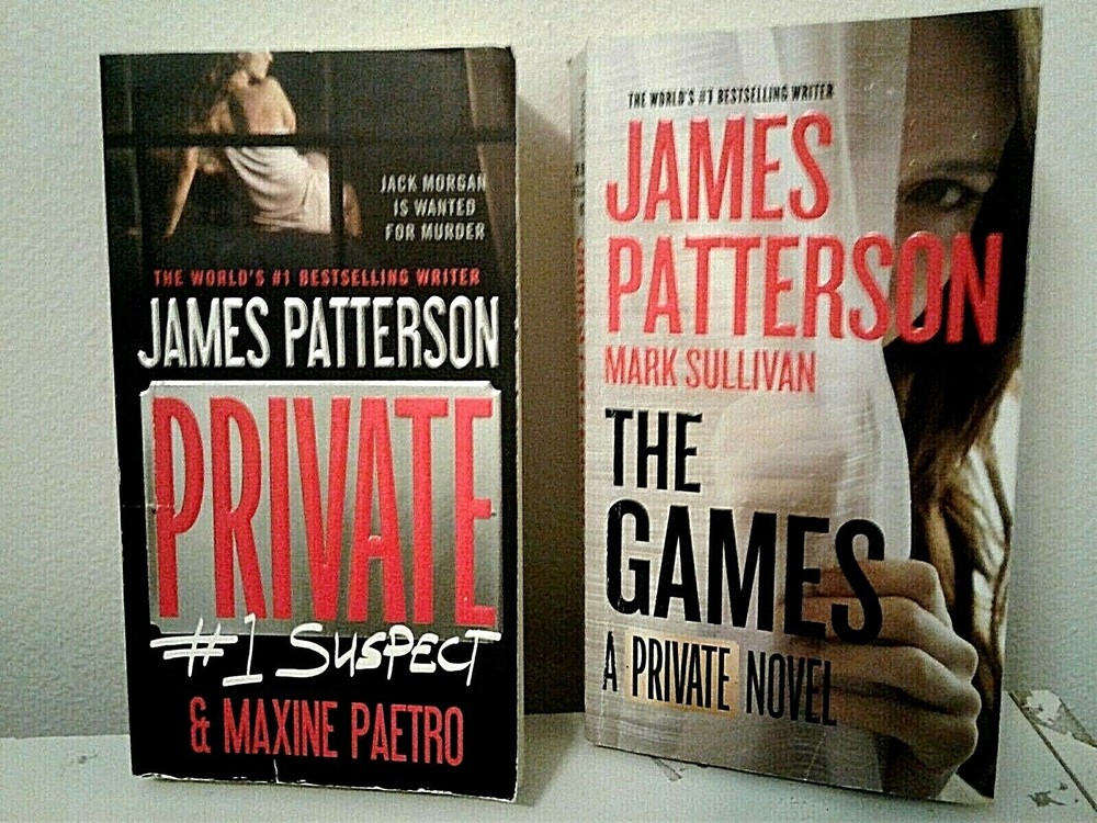 2 Private novels-James Patterson-The Games & Private #1 Suspect-large paperbacks