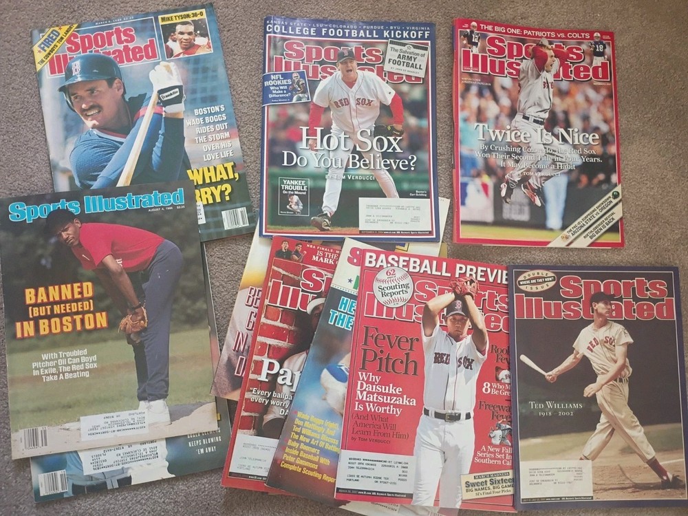 Lot of 12 Vintage BOSTON RED SOX Sports Illustrated Magazines WORLD SERIES