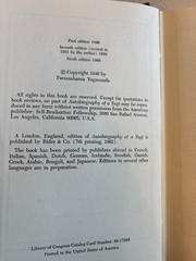 Autobiography of a Yogi Paramahansa Yogananda 1968 Self-Realization Fellowship
