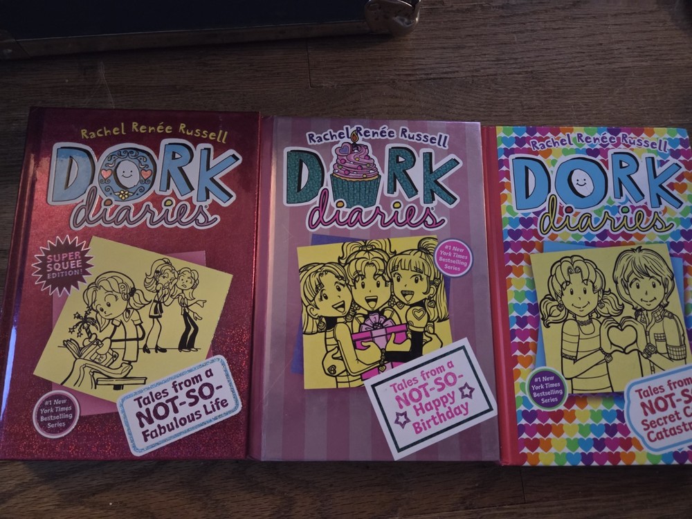Dork Diaries collection, Books 1, 12, 13 Hard Back Covers Rachel Renee Russell