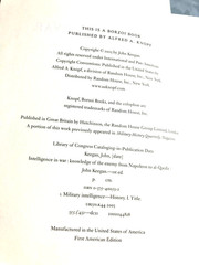 RARE 1ST US! Intelligence in War : Knowledge of the Enemy from Napoleon to Al…