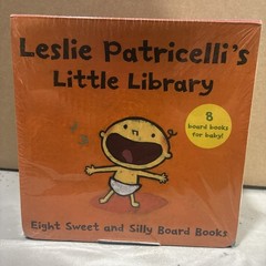 LESLIE PATRICELLI’S LITTLE LIBRARY – 8 Board Books For Baby – NEW
