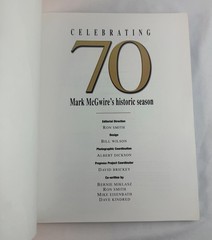 Celebrating 70 Mark McGwire Historic Season 1998 Baseball Softcover Book MLB