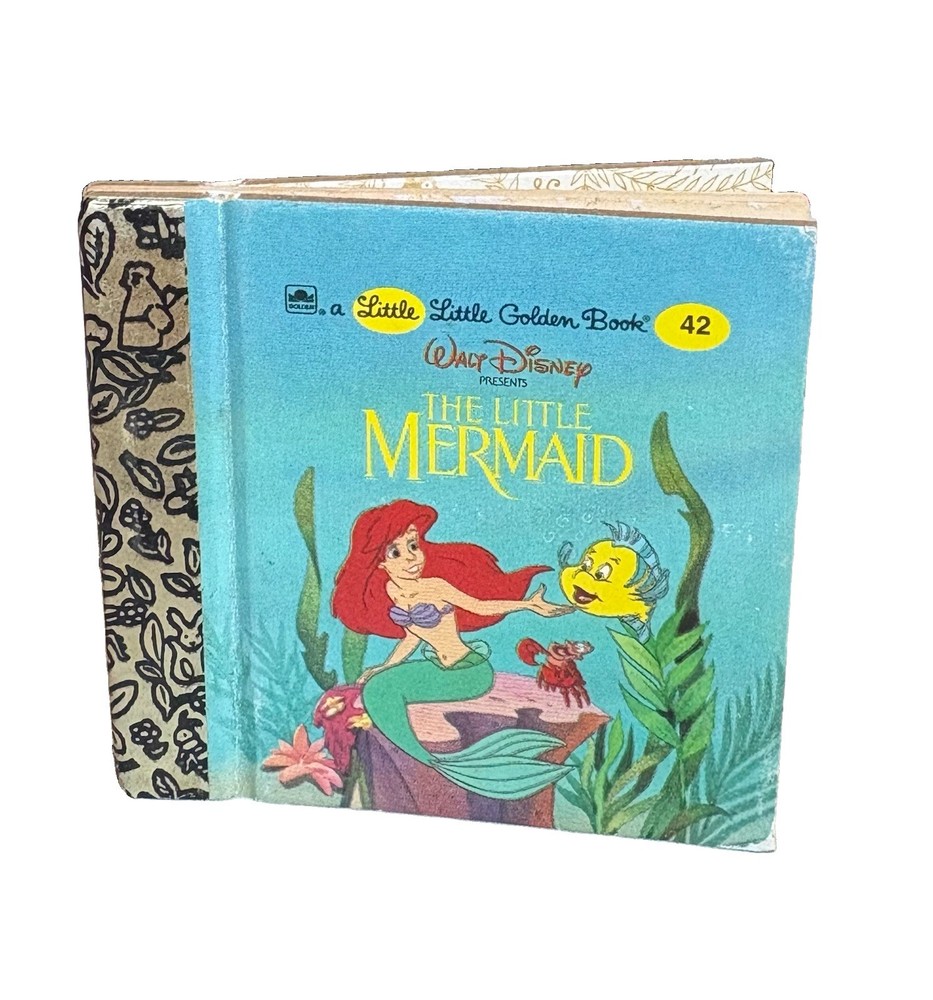 Vtg 1992 A Little Little Mini 2.75” Golden Book #42 The Little Mermaid – Disney