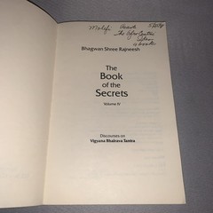 The Book Of Secrets Volume IV Bhagwan Shree Rajneesh Second Edition